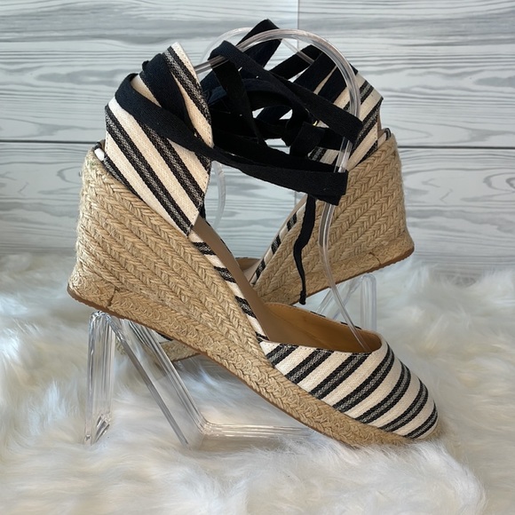 J. Crew Stripped Espadrille Wedges - Picture 6 of 10